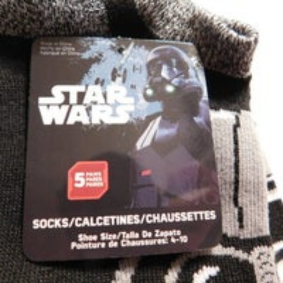 Disney Star Wars Anklet Socks 5 Pack NEW - Picture 2 of 8